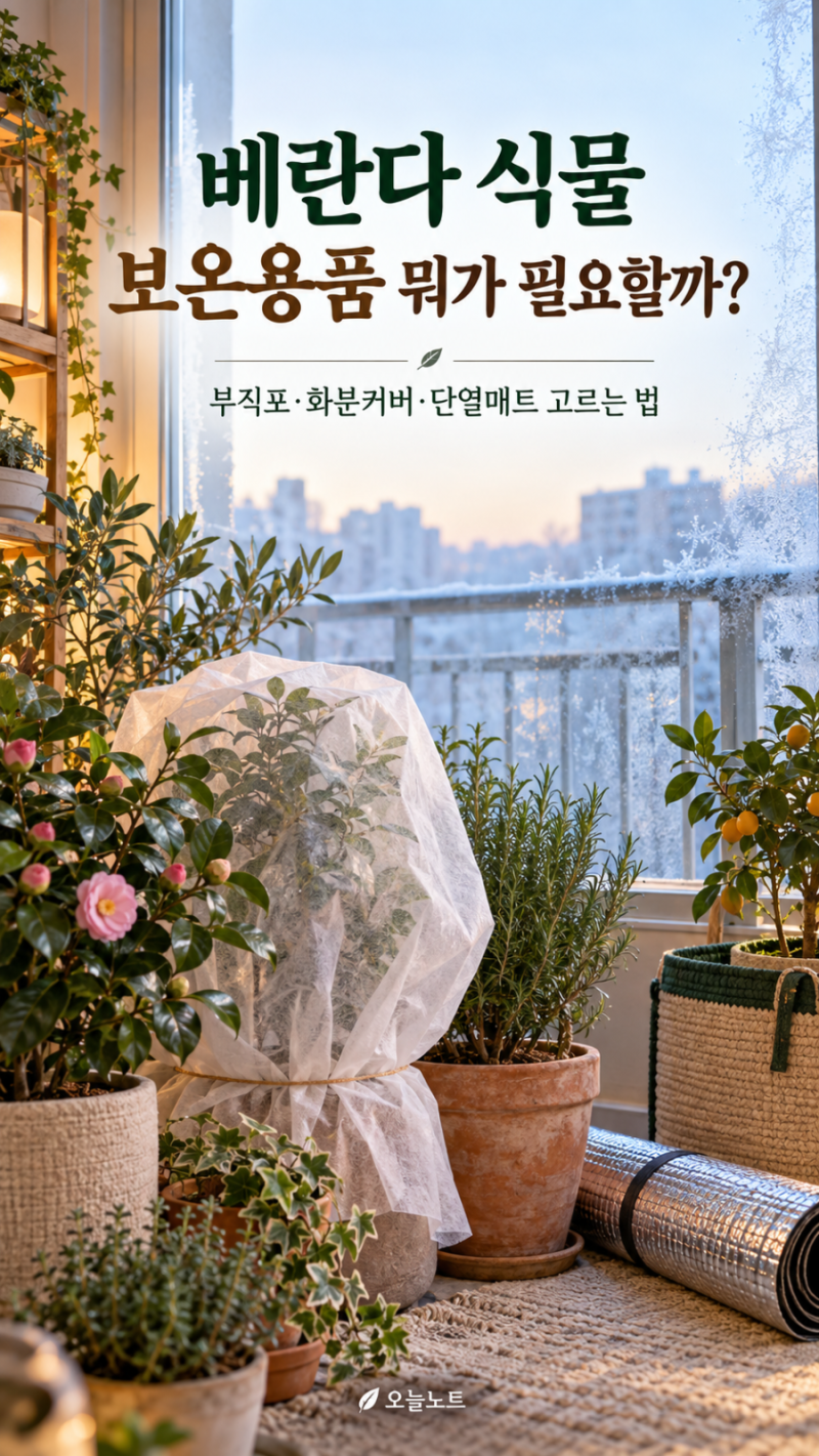 베란다 식물 보온용품 뭐가 필요할까?｜부직포·화분 보온커버·단열매트 고르는 법