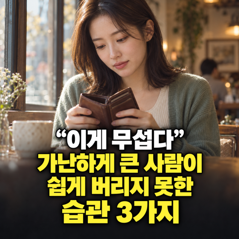 “이게 무섭다” 가난하게 큰 사람이 쉽게 버리지 못한 습관 3가지