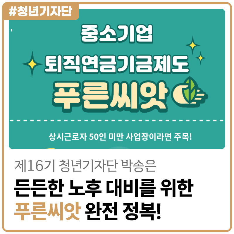 [2026년 제16기 청년기자단 박송은] 우리 회사도 노후 대비할 수 있을까? 중소기업 퇴직연금기....