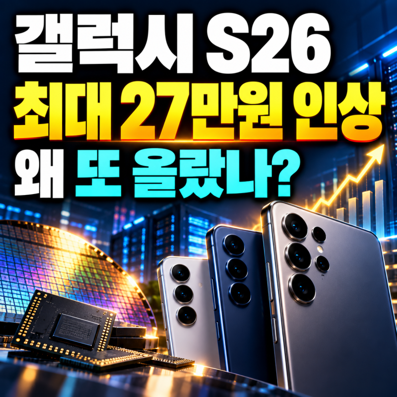 갤럭시 S26 가격 최대 27만원 인상…울트라 1TB 282만원, 메모리값 얼마나 올랐길래