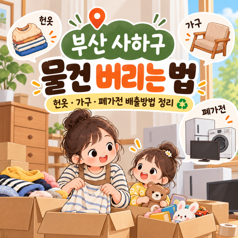부산 사하구 물건 버리는 법. 헌 옷·가구·폐가전 배출방법 정리