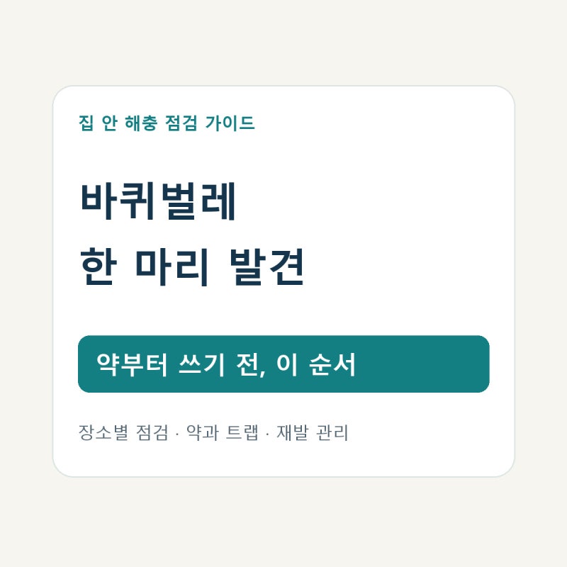 바퀴벌레 없애는법｜한 마리·새끼 발견했을 때 퇴치 순서, 약·트랩 사용과 재발 방지