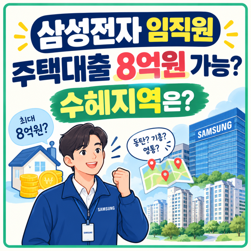 삼성전자 임직원 주택대출 8억원 가능? 수혜지역은?