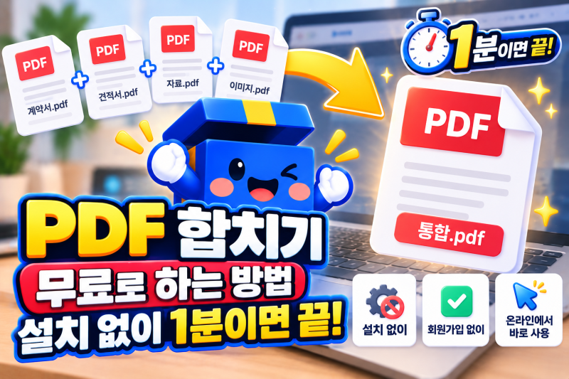 PDF 합치기 무료로 하는 방법, 설치 없이 1분이면 끝 (순서 변경까지)