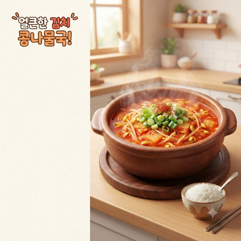 속이 확 풀리는 해장국! 실패 없는 멸치육수 김치콩나물국 황금레시피