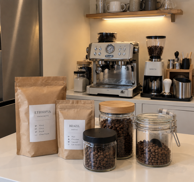 원두 보관법 총정리 | 밀폐·소분·냉동 보관 기준과 소비 기간 한눈에 홈카페 초보 필독☕
