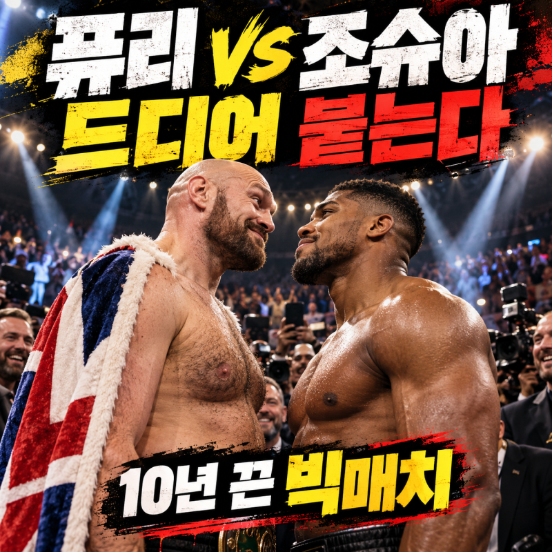 타이슨 퓨리 vs 앤서니 조슈아 진짜 붙는다…10년을 끌더니 첫 페이스오프가 오히려 웃겼던 ....