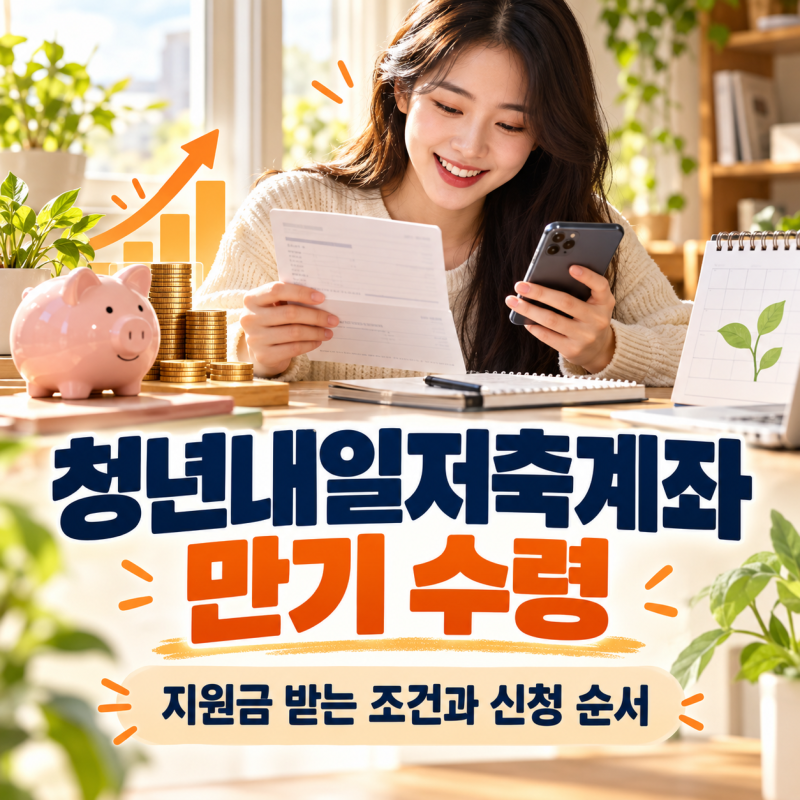 청년내일저축계좌 만기 수령, 지원금 받는 절차와 조건 정리