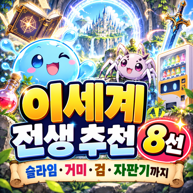 이세계 전생 애니 추천 8선｜슬라임·거미·검·자판기까지 별걸 다 전생한다