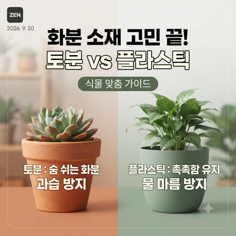 플랜테리어의 완성, 토분과 플라스틱 화분의 특성 차이와 식물별 맞춤 선택법