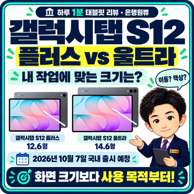 갤럭시탭 S12 시리즈, 일반형 없이 플러스와 울트라만 공개됐습니다