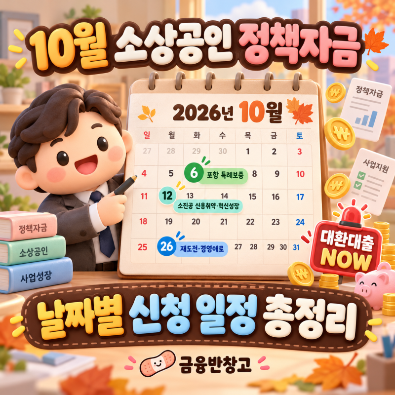 [정책자금 뉴스] 2026.10.02 소상공인 정책자금 주요 소식 | 포항 특례보증 1500억 10/6 소진공 4분....