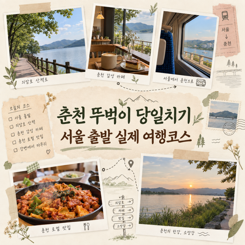 춘천 뚜벅이 당일치기｜서울 출발 실제 여행코스