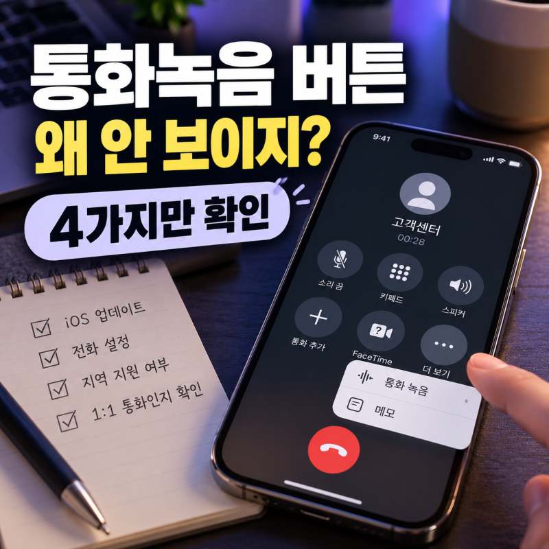 아이폰 통화녹음 방법, 녹음 버튼 안 보일 때 확인할 4가지