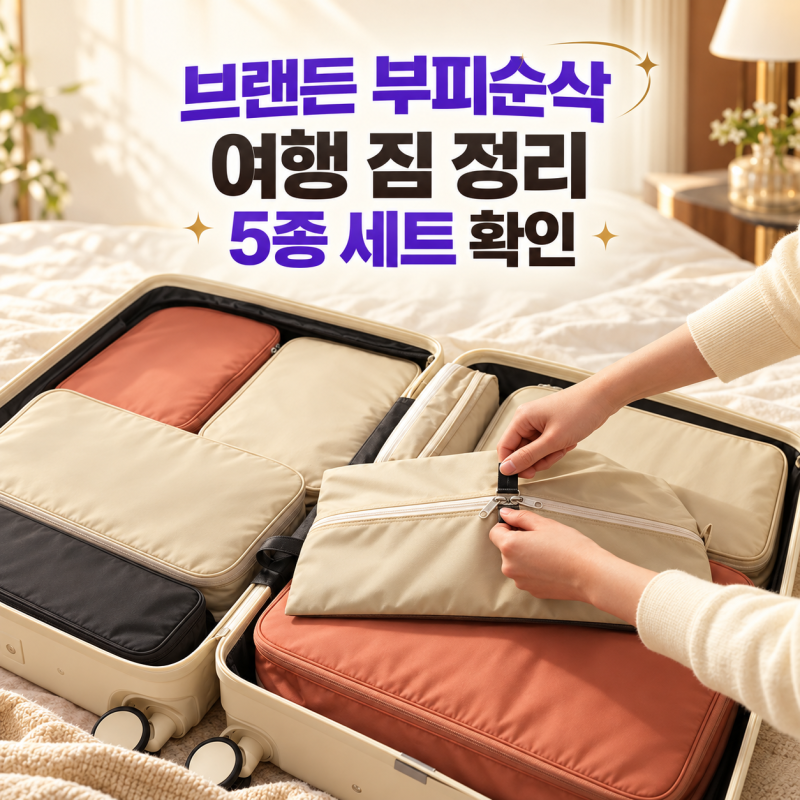 브랜든 부피순삭 압축 파우치 추천｜해외·국내 여행 캐리어 짐 정리 전 5종 세트 확인할 점
