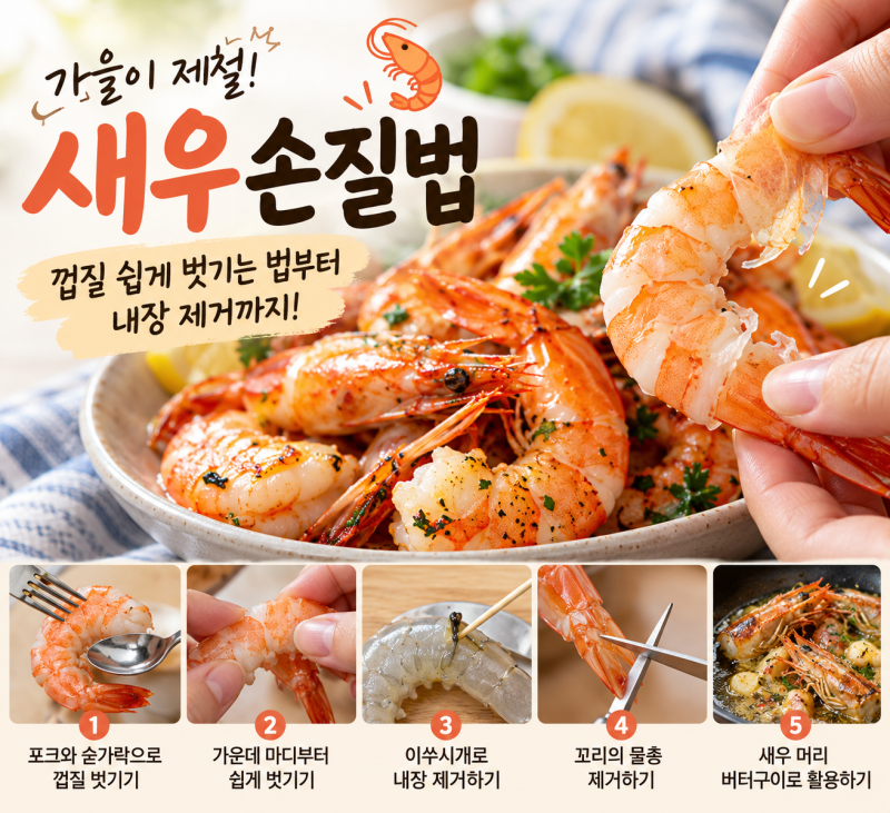 새우 껍질 쉽게 벗기는 법부터 내장 제거까지, 집에서 알아두면 좋은 새우 손질법