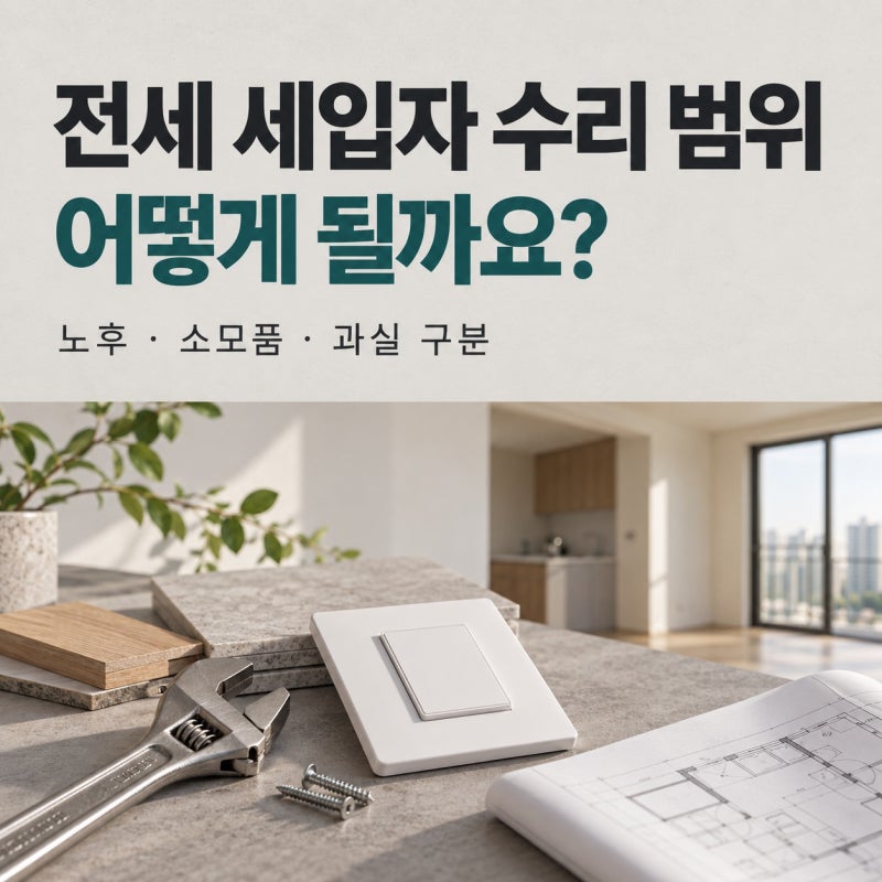 전세 세입자 수리 범위 어떻게 될까요?