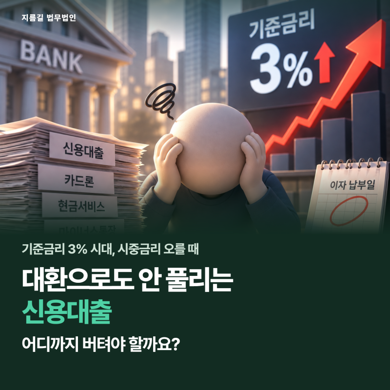 기준금리 3% 시대, 시중금리 오를 때 대환으로도 안 풀리는 신용대출 어디까지 버텨야 할까요