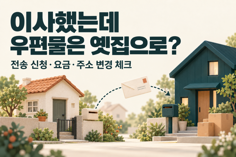 이사 후 우편물, 전입신고만 하면 새집으로 올까요?