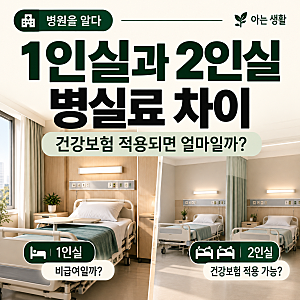 1인실과 2인실 병실료 차이, 건강보험 적용되면 얼마일까?