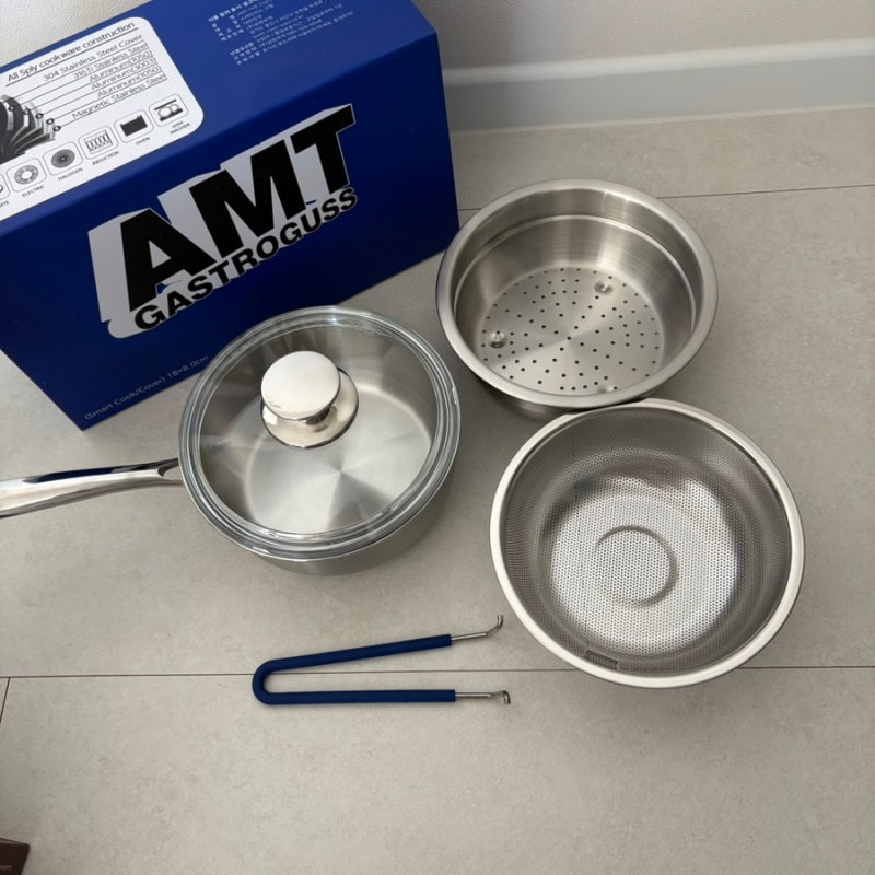 AMT 샤프 스마트쿡 이유식냄비 18cm 내돈내산｜인덕션 사용 가능한 스텐냄비 실사용 후기