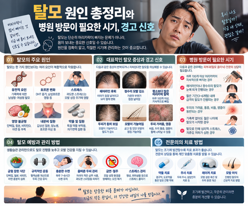 탈모 원인 총정리와 병원 방문이 필요한 시기, 경고 신호