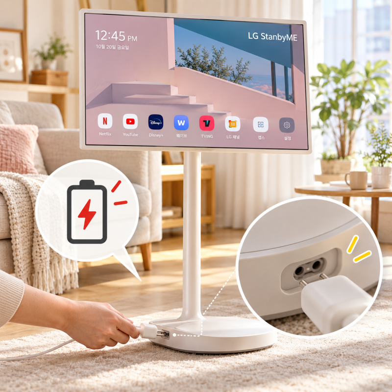 LG 스탠바이미 충전 안됨·어댑터 플러그 빠짐 해결 방법 후기