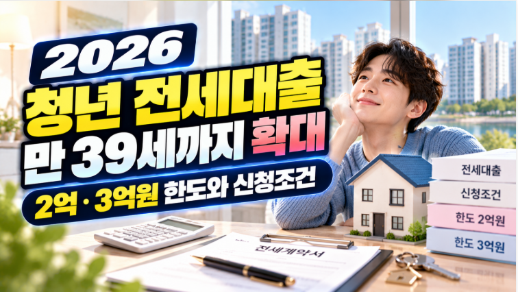 2026 청년 전세대출 만 39세까지 확대｜2억·3억원 한도와 신청조건