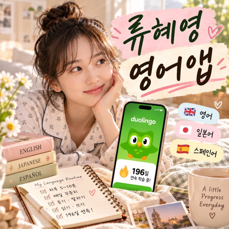 류혜영영어앱 뭐길래? 나혼산 196일 공부 듀오링고 사용법