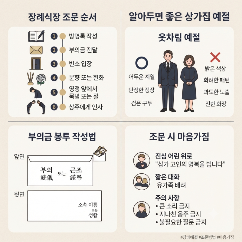 상가집 예절 총정리｜조문 순서부터 부의금·복장까지