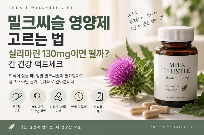 밀크씨슬 고르는 법, 실리마린 130mg 확인하세요? 간수치·먹는 시간 팩트체크
