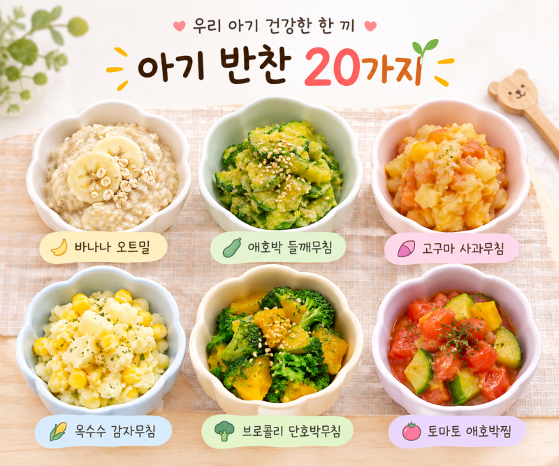 12개월 돌아기 무염 저염 반찬 20가지 (전자레인지 간단한 레시피)