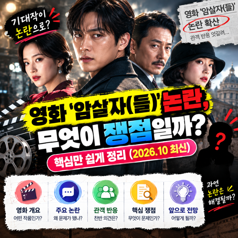 영화 '암살자(들)' 논란, 무엇이 쟁점일까? 핵심만 쉽게 정리 (2026.10 최신)