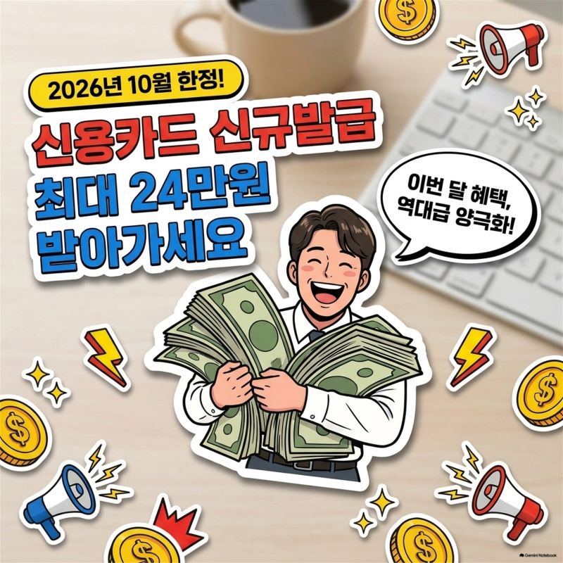 26년 10월 신용카드 신규발급 현금지원 최대 24만원 받는 방법