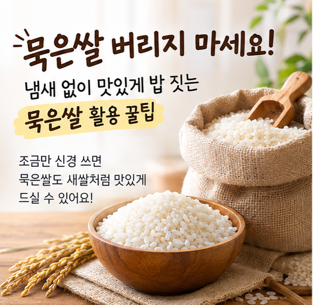 묵은쌀 버리지 마세요! 냄새 없이 맛있게 밥 짓는 묵은쌀 활용 꿀팁