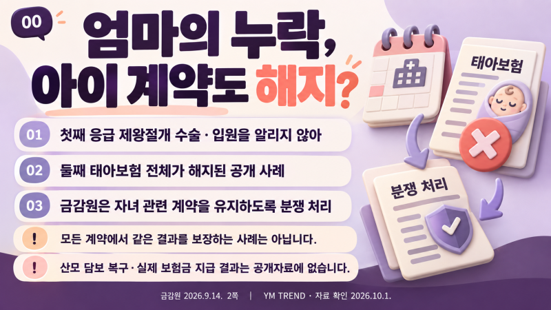 엄마 병력 누락으로 아이 보험까지 해지됐다면 확인할 것