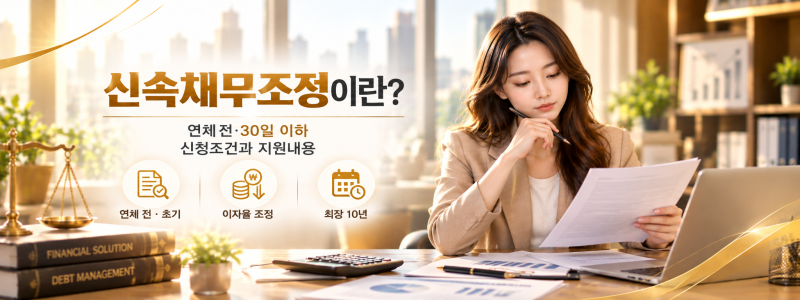 신속채무조정이란? 연체 30일 이하 신청조건·이자조정·상환기간 정리