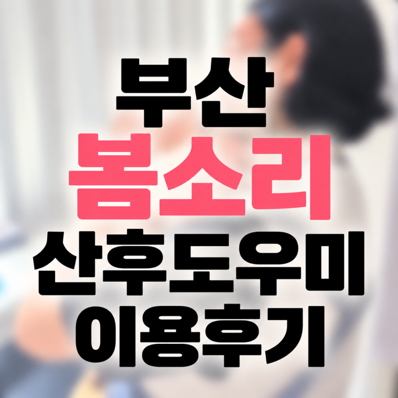 첫아이 출산 후 부산 산후도우미 봄소리 이용한 후기