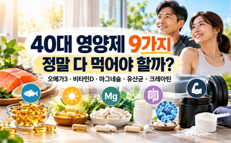 40대 영양제 추천 9가지｜유산균까지, 정말 다 먹어야 할까?