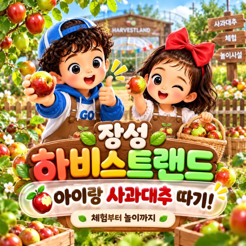 전남 장성 하비스트랜드 사과대추 따기 체험 아이와 가볼만한곳