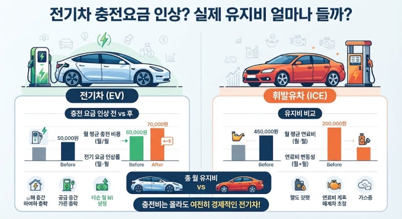 전기차 충전요금 인상? 실제 유지비 얼마나 들까