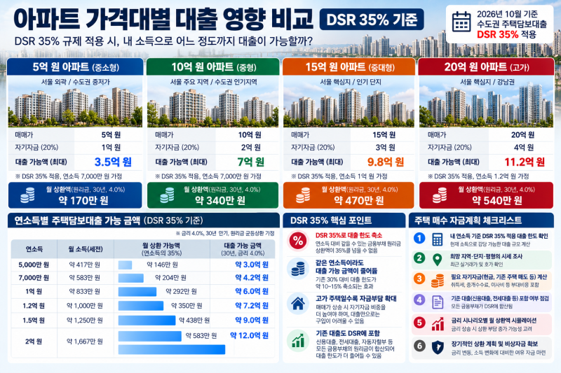 DSR 35% 대출 규제 강화? 15억원 이하 주택 매수자에게 미칠 영향 정리