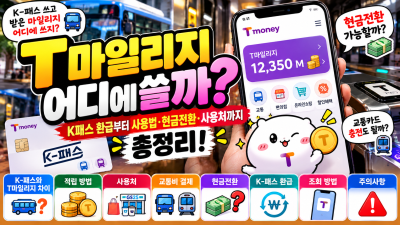 T마일리지 어디에 쓸까? K패스 환급부터 사용법·현금전환·사용처 총정리