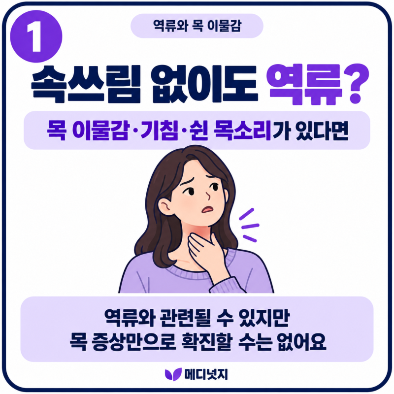 역류성 식도염 증상, 속쓰림 없이 목 구역질과 이물감만 있다면?