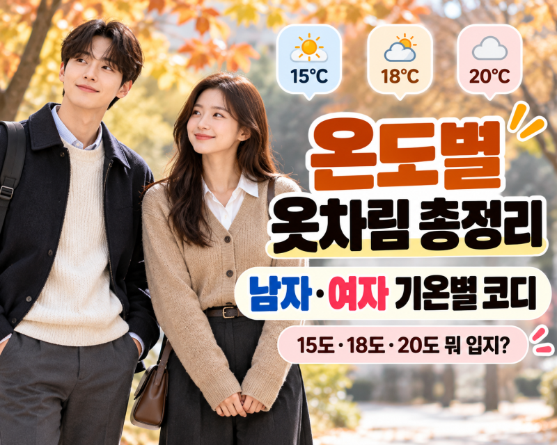날씨 온도별 옷차림 총정리｜남자·여자 기온별 코디