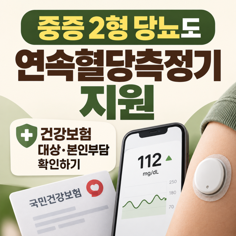 중증 2형 당뇨도 연속혈당측정기 지원｜건강보험 대상·본인부담 확인하기 (2026 최신)