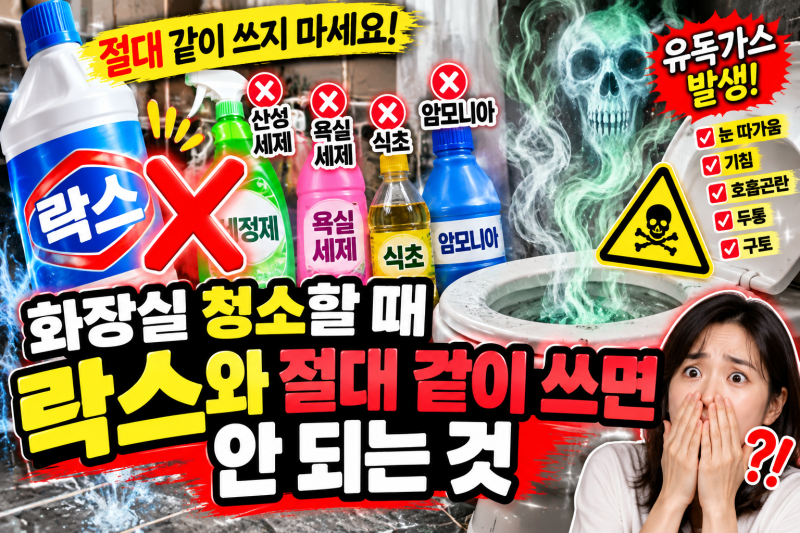 락스에 이것 절대 섞지 마세요 화장실 청소하다 위험할 수 있어요