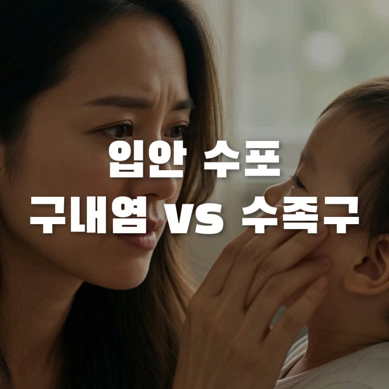 아기 입안 수포, 구내염 수족구 차이 모르면 탈수 위험 커요