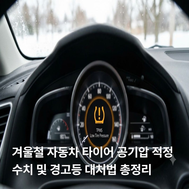 겨울철 자동차 타이어 공기압 적정 수치 및 경고등 대처법 총정리