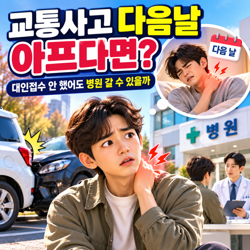 교통사고 다음날 아프다면? 사고 당일 대인접수 안 했어도 병원 갈 수 있을까